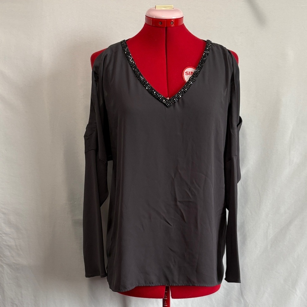 Juicy Couture Black Cold Shoulder Blouse SM28